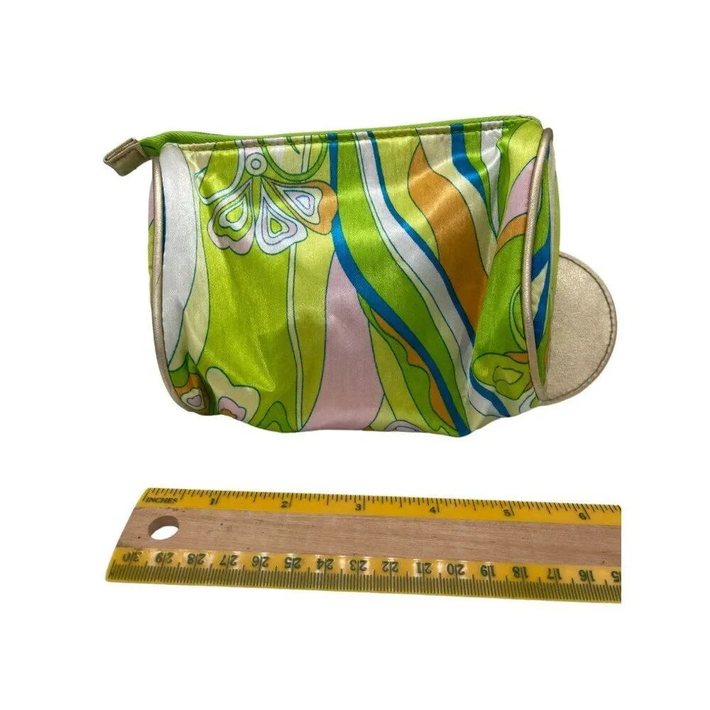 Cosmetic Bag Gold Edges Zip Top Make-Up Hair Accessories